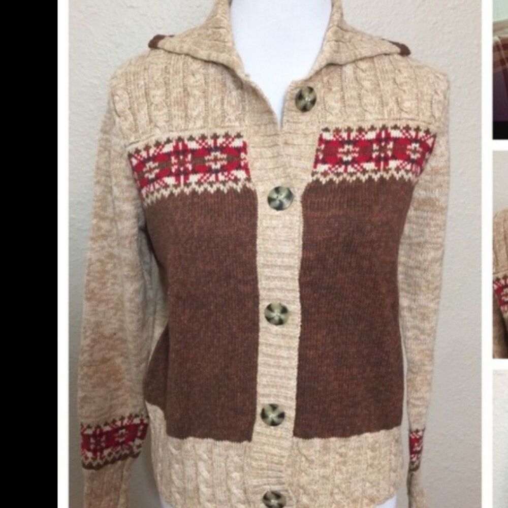Bonnie And Bill By Holly Knitted Cardigan Grandmacore Vintage Sweater M NOS New